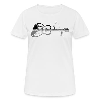 Guitar Player Shark Fish Angler Fishing I Funny Gu - Frauen T-Shirt atmungsaktiv - Weiß - Vorne - AI Model Female 172 dark (172cm)
