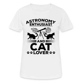 Astronomy Enthusiast And Cat Lover I Solar System - Frauen T-Shirt atmungsaktiv - Weiß - Vorne - AI Model Female 172 dark (172cm)