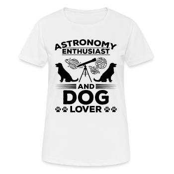 Passionné d’astronomie et amoureux des chiens I Système solaire - T-shirt respirant Femme - blanc - Devant - AI Model Female 172 dark (172cm)