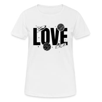 Aerospace Space Travel LOVE Spaceship Solar System - Frauen T-Shirt atmungsaktiv - Weiß - Vorne - AI Model Female 172 dark (172cm)