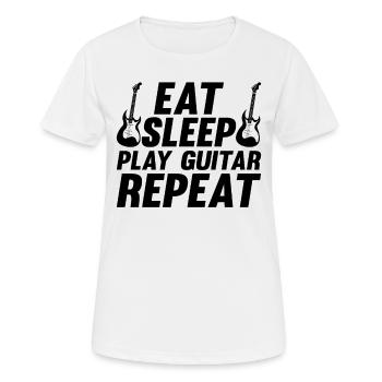 Eat Sleep Play Guitar Repeat - Guitare basse Guit - T-shirt respirant Femme - blanc - Devant - AI Model Female 172 dark (172cm)