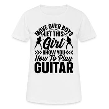 Move Over Boys Laissez cette fille vous montrer comment jouer - T-shirt respirant Femme - blanc - Devant - AI Model Female 172 dark (172cm)
