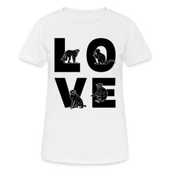 Monkey LOVE Orangutan Monkeys - Cute Monkeys - Women's Breathable T-Shirt - white - Front - AI Model Female 172 dark (172cm)