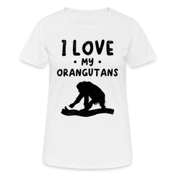 I Love My Orangutans - Orangutan Monkey Orangutan - Women's Breathable T-Shirt - white - Front - AI Model Female 172 dark (172cm)