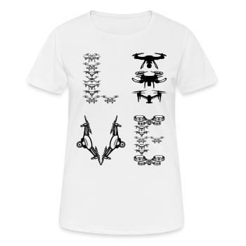 Drone LOVE Drone Lover Quadcopter Drone - T-shirt respirant Femme - blanc - Devant - AI Model Female 172 dark (172cm)