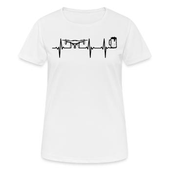 Drone Beer Heartbeat Quadcopter Drone Pilot - Frauen T-Shirt atmungsaktiv - Weiß - Vorne - AI Model Female 172 dark (172cm)
