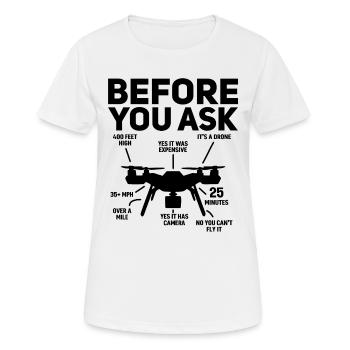 Drone Pilot - Quadcopter Drone Pilot Funny Drone P - Frauen T-Shirt atmungsaktiv - Weiß - Vorne - AI Model Female 172 dark (172cm)
