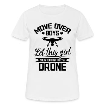 Drone Pilot Lady - Quadcopter Drone Pilot Girls - T-shirt respirant Femme - blanc - Devant - AI Model Female 172 dark (172cm)
