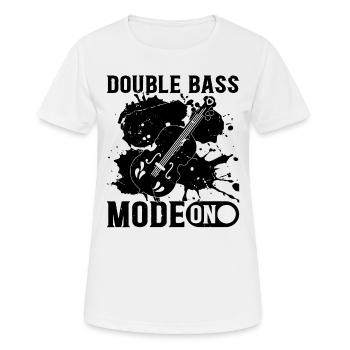 Double Bass Mode On - Contrebasse Contrebassiste - T-shirt respirant Femme - blanc - Devant - AI Model Female 172 dark (172cm)