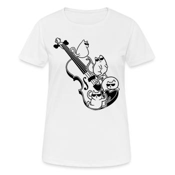Double Bassist Cat Owner Double Bass Player Cat Lo - Women's Breathable T-Shirt - white - Front - AI Model Female 172 dark (172cm)