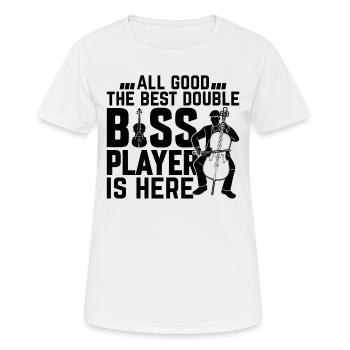 Tout va bien Le meilleur contrebassiste est ici - Dou - T-shirt respirant Femme - blanc - Devant - AI Model Female 172 dark (172cm)