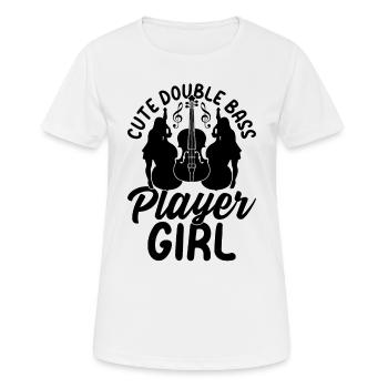 Cute Double Bass Player Girl Double Bassist Player - Frauen T-Shirt atmungsaktiv - Weiß - Vorne - AI Model Female 172 dark (172cm)