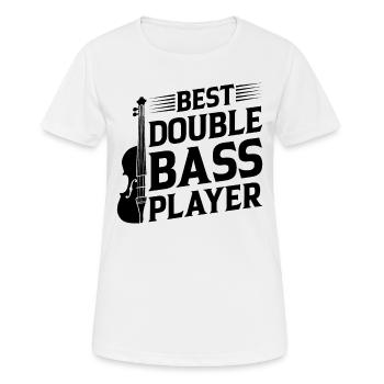 Double Bassist Musician - Best Double Bass Player - Frauen T-Shirt atmungsaktiv - Weiß - Vorne - AI Model Female 172 dark (172cm)