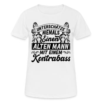 Never Underestimate An Old Man With A Double Bass - Frauen T-Shirt atmungsaktiv - Weiß - Vorne - AI Model Female 172 dark (172cm)