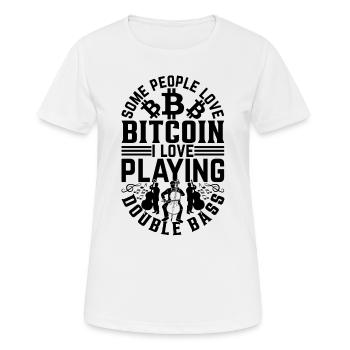 Certaines personnes aiment Bitcoin J’aime jouer à Double Bas - T-shirt respirant Femme - blanc - Devant - AI Model Female 172 dark (172cm)