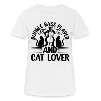 Contrebassiste et amateur de chat Contrebasse - T-shirt respirant Femme - blanc - Devant - AI Model Female 172 dark (172cm)
