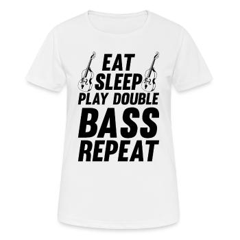 Eat Sleep Play Double Bass Repeat Double Bassiste D - T-shirt respirant Femme - blanc - Devant - AI Model Female 172 dark (172cm)