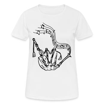 Bagpipe With Music Notes Bagpipe Musician Bagpiper - Frauen T-Shirt atmungsaktiv - Weiß - Vorne - AI Model Female 172 dark (172cm)