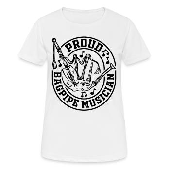 Proud Bagpipe Musician - Bagpiper Bagpipe Player - Frauen T-Shirt atmungsaktiv - Weiß - Vorne - AI Model Female 172 dark (172cm)
