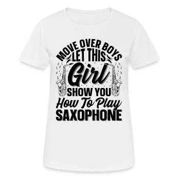 Move Over Boys Laissez cette fille vous montrer comment jouer - T-shirt respirant Femme - blanc - Devant - AI Model Female 172 dark (172cm)
