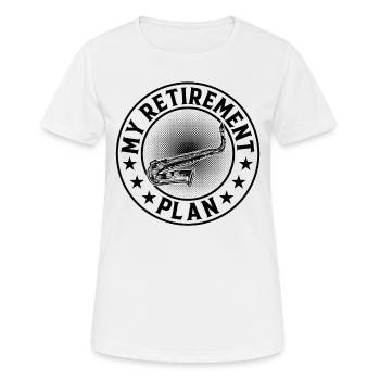My Retirement Plan Saxophone Player - Sax Player - Frauen T-Shirt atmungsaktiv - Weiß - Vorne - AI Model Female 172 dark (172cm)