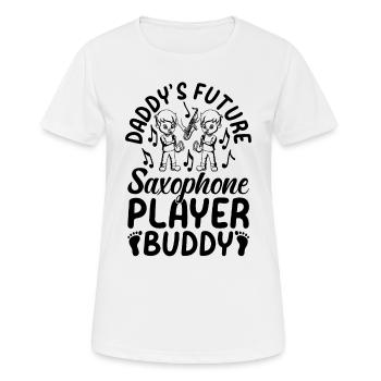 Daddy’s Future Saxophone Player Buddy - Saxophone - T-shirt respirant Femme - blanc - Devant - AI Model Female 172 dark (172cm)