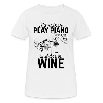 Je préfère jouer du piano et boire du vin - Piano Playe - T-shirt respirant Femme - blanc - Devant - AI Model Female 172 dark (172cm)