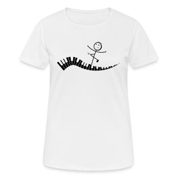 Drôle de piano Stick Figure Pianiste Funny Piano Keybo - T-shirt respirant Femme - blanc - Devant - AI Model Female 172 dark (172cm)