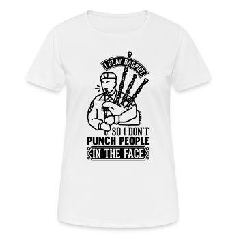 I Play Bagpipe So I Don't Punch People In The Face - Women's Breathable T-Shirt - white - Front - AI Model Female 172 dark (172cm)