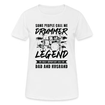 Drum Player Dad And Husband Drummer - Frauen T-Shirt atmungsaktiv - Weiß - Vorne - AI Model Female 172 dark (172cm)