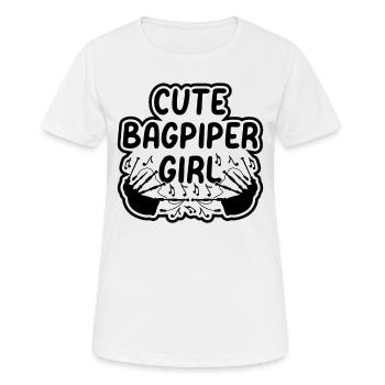 Cute Bagpiper Girl Bagpiper Music Player Bagpipe P - Frauen T-Shirt atmungsaktiv - Weiß - Vorne - AI Model Female 172 dark (172cm)
