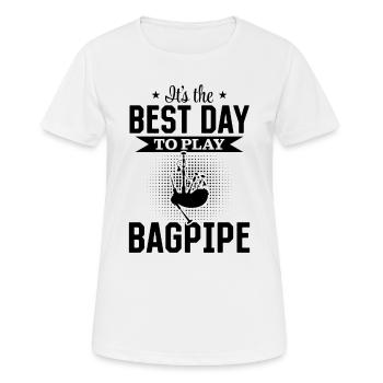 It's The Best Day To Play Bagpipe Bagpiping Musici - Women's Breathable T-Shirt - white - Front - AI Model Female 172 dark (172cm)