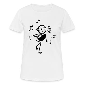Funny Stick Figure Bagpiper Funny Bagpipe Player - Frauen T-Shirt atmungsaktiv - Weiß - Vorne - AI Model Female 172 dark (172cm)