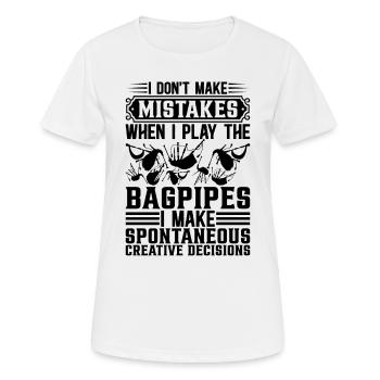 I Don't Make Mistakes When I Play The Bagpipes Bag - Frauen T-Shirt atmungsaktiv - Weiß - Vorne - AI Model Female 172 dark (172cm)