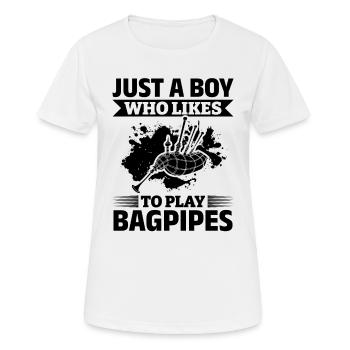 Juste un garçon qui aime jouer de la cornemuse - Bagpipe Pl - T-shirt respirant Femme - blanc - Devant - AI Model Female 172 dark (172cm)