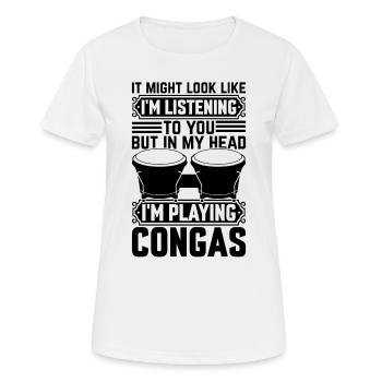 I'm Listening To You But In My Head I'm Playing Co - Women's Breathable T-Shirt - white - Front - AI Model Female 172 dark (172cm)