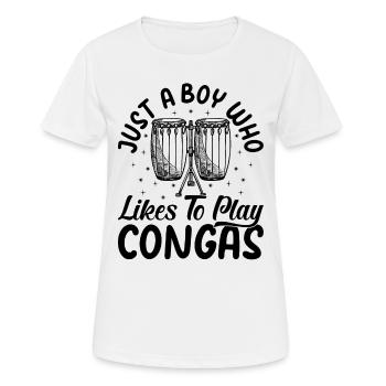 Juste un garçon qui aime jouer aux congas - Conga Player - T-shirt respirant Femme - blanc - Devant - AI Model Female 172 dark (172cm)