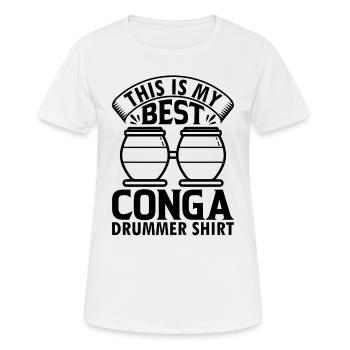 C’est mon meilleur batteur de conga chemise batteur de conga - T-shirt respirant Femme - blanc - Devant - AI Model Female 172 dark (172cm)