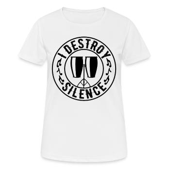 I Destroy Silence Conga Player Conga Instrument Co - T-shirt respirant Femme - blanc - Devant - AI Model Female 172 dark (172cm)