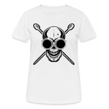 Baguettes Joueur de tambour Batteur Musicien - T-shirt respirant Femme - blanc - Devant - AI Model Female 172 dark (172cm)