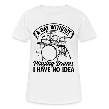 Un jour sans jouer de la batterie Je n’ai aucune idée batteur - T-shirt respirant Femme - blanc - Devant - AI Model Female 172 dark (172cm)