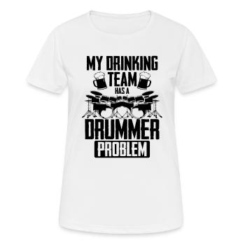 Mon équipe de buveurs a un problème de batteur - Funny Dru - T-shirt respirant Femme - blanc - Devant - AI Model Female 172 dark (172cm)