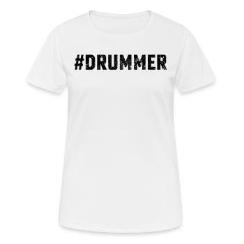 Batteur Musicien Batteur Batteur - T-shirt respirant Femme - blanc - Devant - AI Model Female 172 dark (172cm)