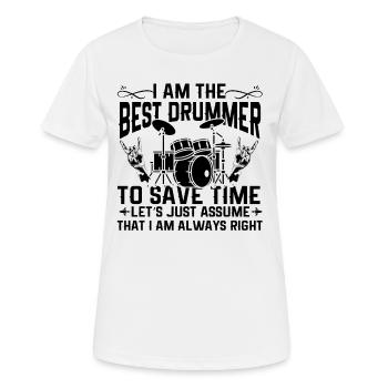 Je suis le meilleur batteur drôle de batteur - T-shirt respirant Femme - blanc - Devant - AI Model Female 172 dark (172cm)