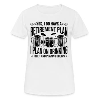 Retraite Je prévois de boire de la bière et de jouer au dru - T-shirt respirant Femme - blanc - Devant - AI Model Female 172 dark (172cm)