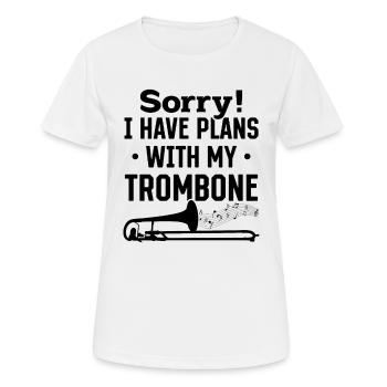 Sorry I Have Plans With My Trombone Trombonist Mus - Women's Breathable T-Shirt - white - Front - AI Model Female 172 dark (172cm)