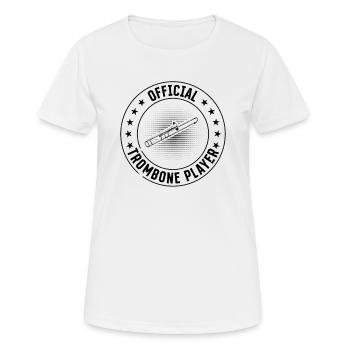 Joueur de trombone officiel Tromboniste Instrument Tro - T-shirt respirant Femme - blanc - Devant - AI Model Female 172 dark (172cm)
