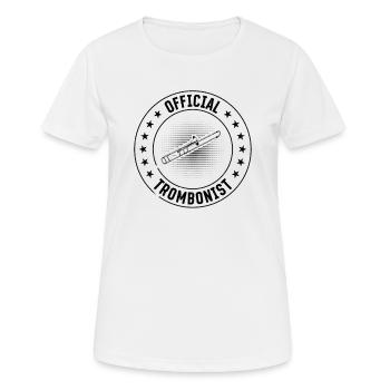 Tromboniste officiel Trombone Player Instrument Tro - T-shirt respirant Femme - blanc - Devant - AI Model Female 172 dark (172cm)