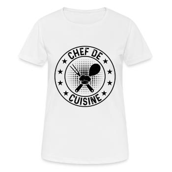 Chef De Cuisine Chef Cooking Tools Chef Cooking Ki - T-shirt respirant Femme - blanc - Devant - AI Model Female 172 dark (172cm)