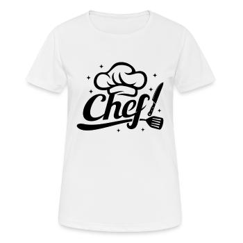 Outils de cuisine de chef Chapeau de chef et couteau de cuisson Nourriture - T-shirt respirant Femme - blanc - Devant - AI Model Female 172 dark (172cm)